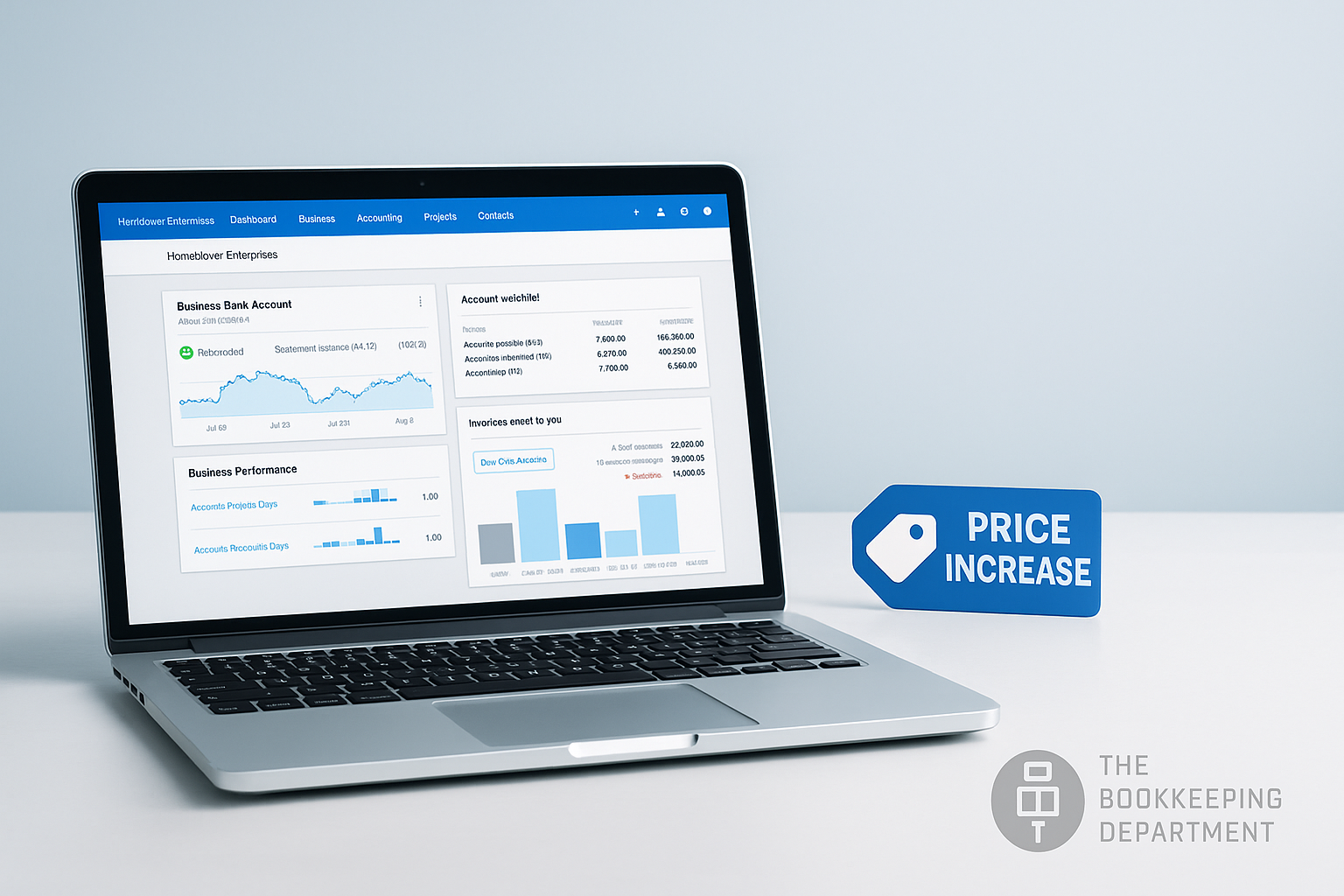 Xero subscription price increase July 2025 laptop dashboard and price tag